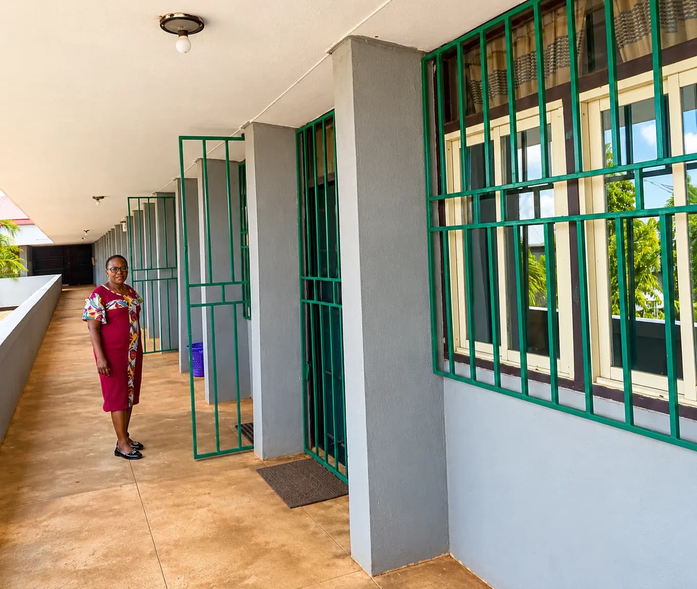 A corridor and offices in the section housing the Provost, Deputy Provost, Bursary, Registry and Computer Lab